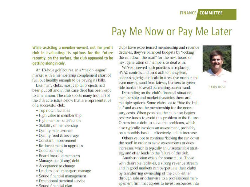 Pay Me Now or Pay Me Later