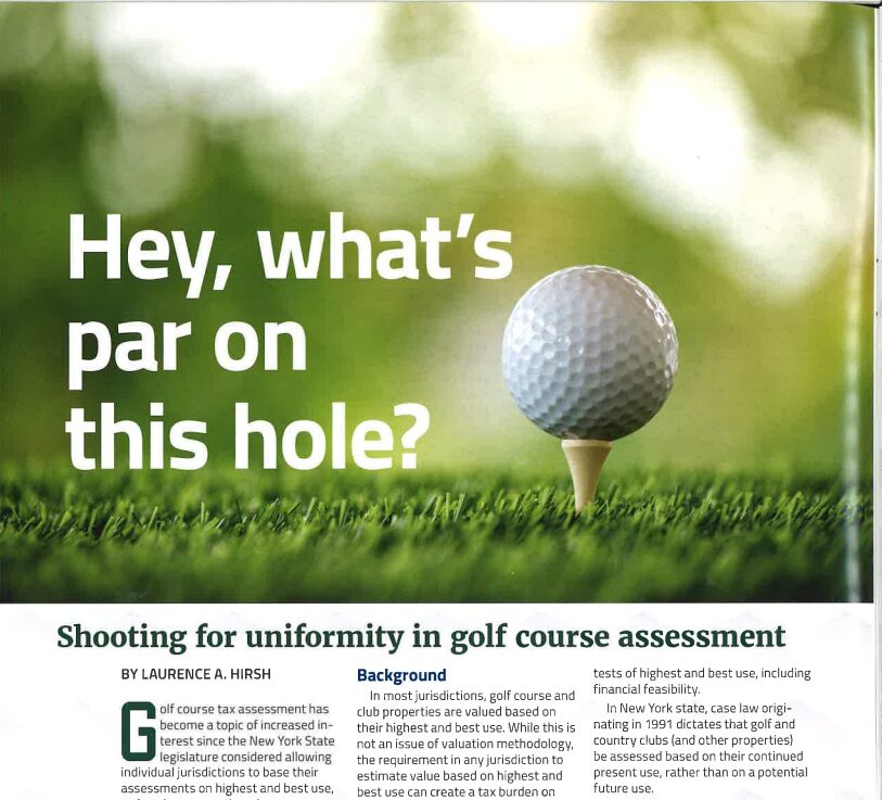 Fair & Equitable, September, 2019 – Uniformity in Golf Course Assessments