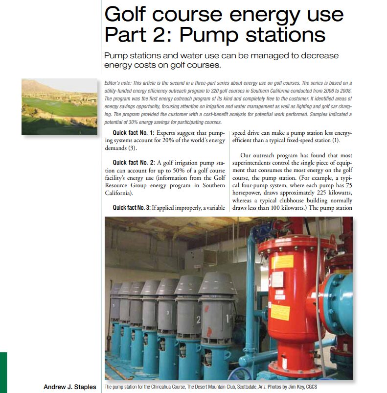 GCSAA – Golf Course Energy Use, Part 2
