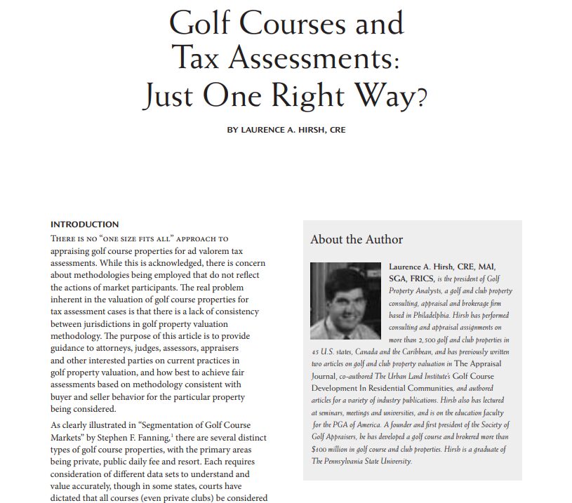 Hirsh Appraisal Journal Article 1994