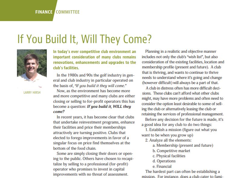 If You Build It Will They Come?