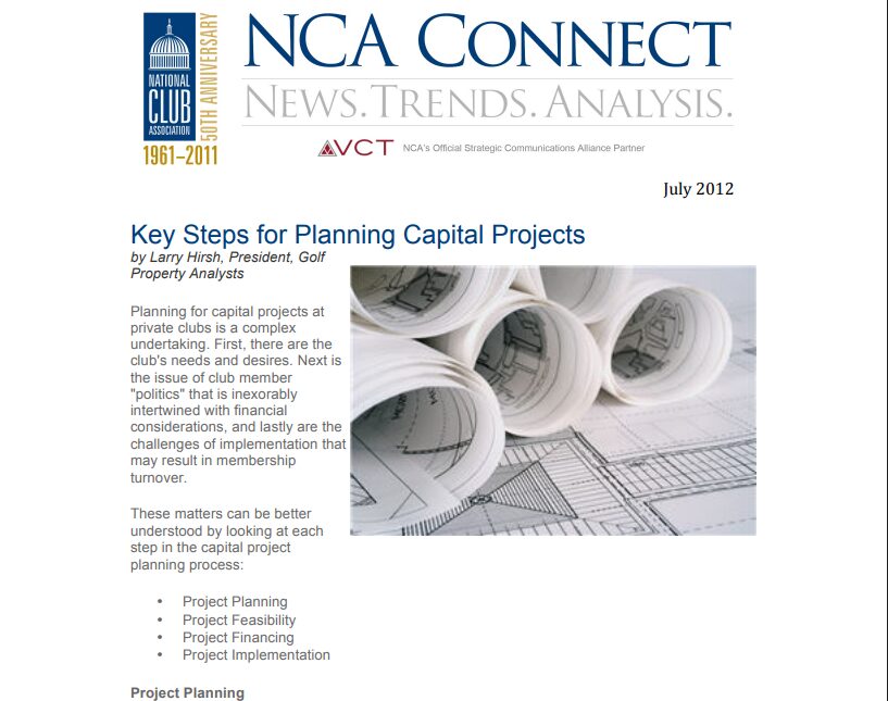 Key Steps for Planning Capitals Projects