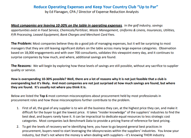 Reduce Operating Expenses