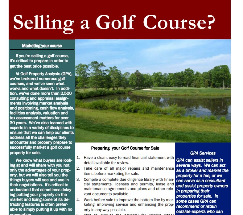 Selling a Golf Course