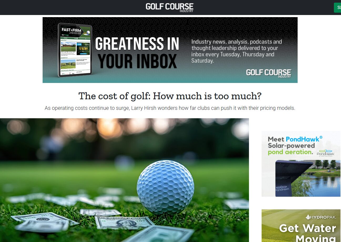 Golf Course Industry – How Much is Too Much?
