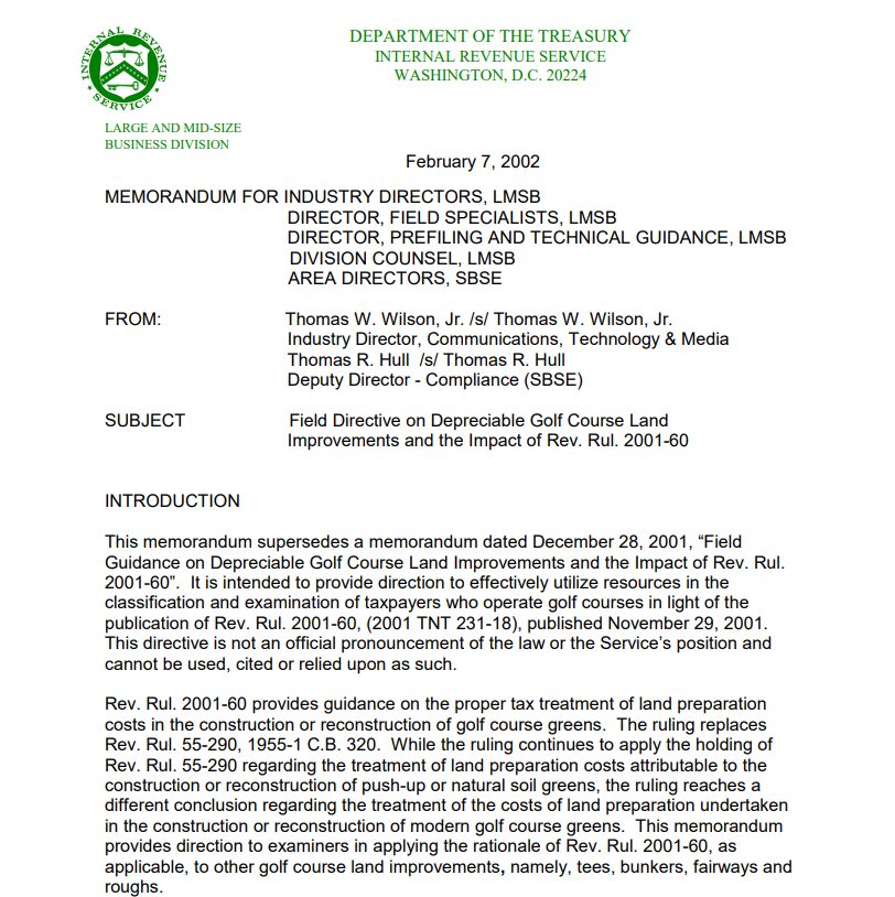 IRS Depreciation Ruling 2002