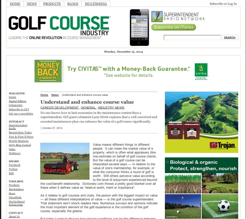 Understand and enhance course value – GCI – Golf Course Industry