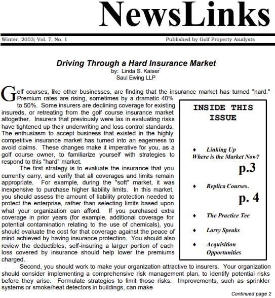 2003 Winter Newsletter